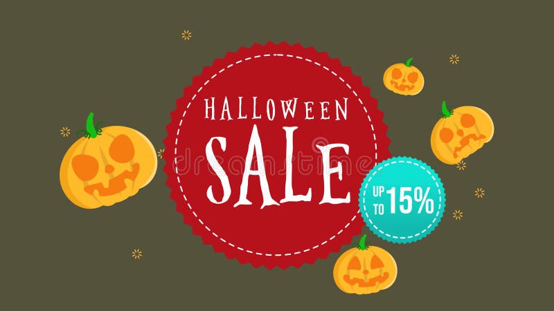 Animation de vente de Halloween jusqu'à 15 illustration stock