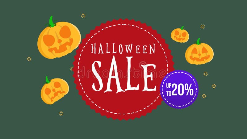 Animation de vente de Halloween jusqu'à 20 illustration stock
