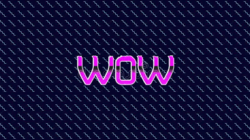 Animation de wow text sur plusieurs zigzags illustration de vecteur