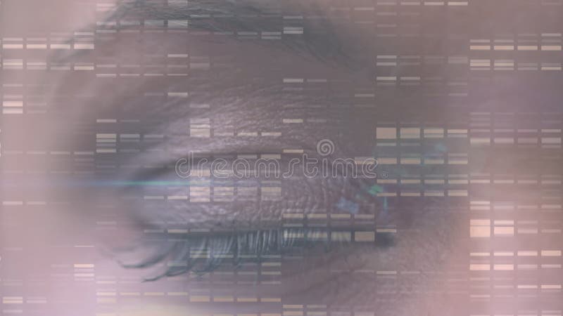 Animation der Datenverarbeitung gegenüber birassischer Frau mit geschlossenen Augen stock video footage