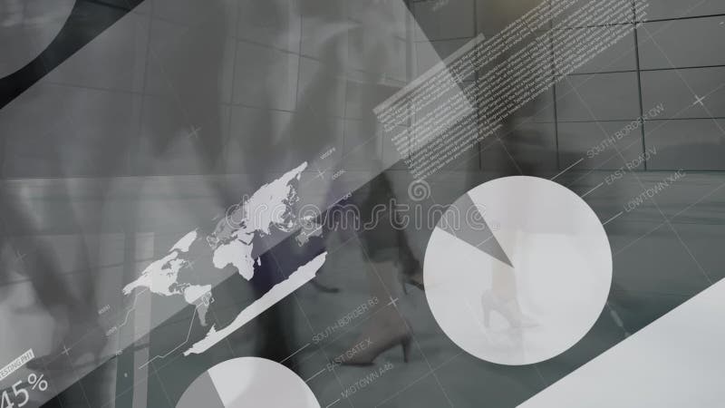 Animation der Datenverarbeitung im grauen Hintergrund lizenzfreie abbildung
