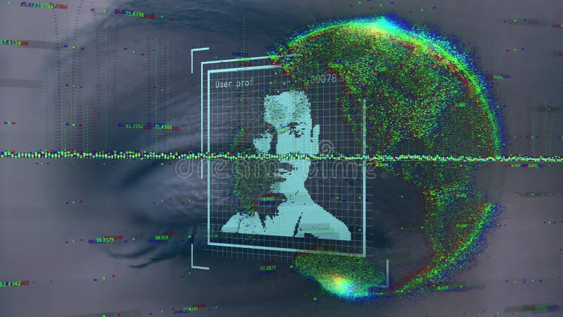 Animation der Datenverarbeitung über Augen stock video