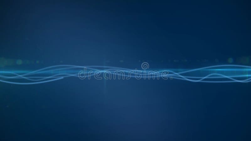 Animation des lignes multiples et codage binaire sur le fond bleu. illustration stock