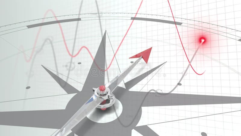 Animation des lignes rotation financière de l'informatique et de boussole illustration libre de droits