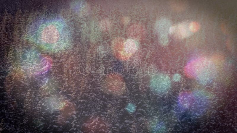 Animation des taches de scintillement multiples de la lumière sur le paysage d'hiver dans la forêt illustration libre de droits