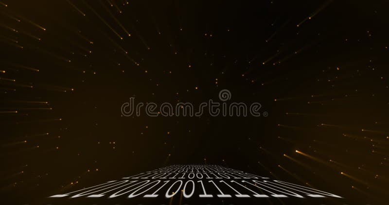 Animation des taches rouges sur le codage binaire illustration stock