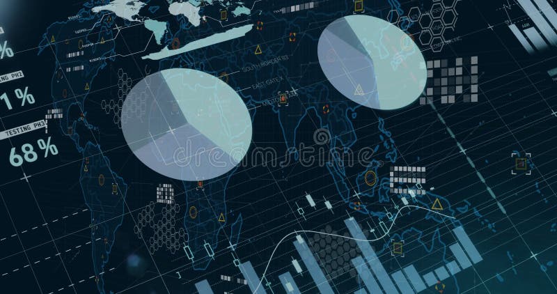Animation Of Diagrams And Data Processing Over World Map Stock Footage Animation Of Diagrams And Data Processing Over World Map Stock Footage
