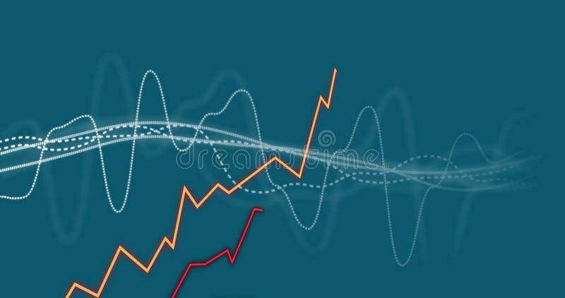 Animation of diagrams moving on green background stock footage