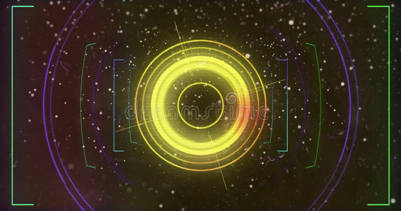 Animation of digital data processing and scope scanning stock footage
