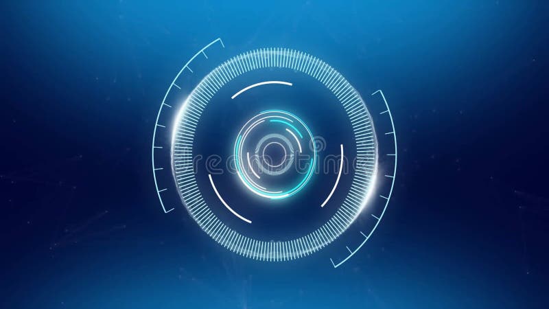 Animation of digital scope scanning over blue background stock footage