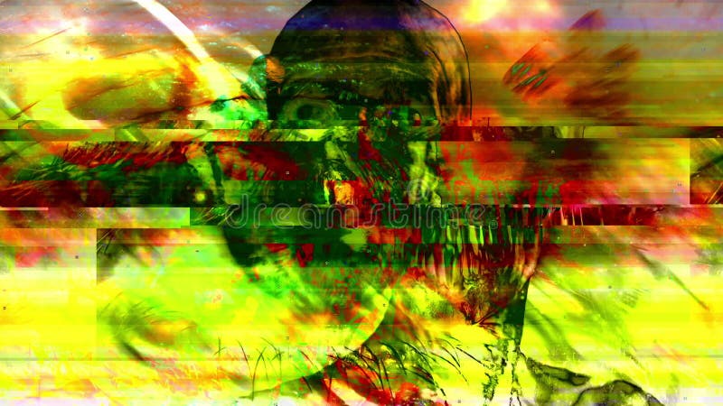 Animation - digital tv bad signal transmission royalty free illustration