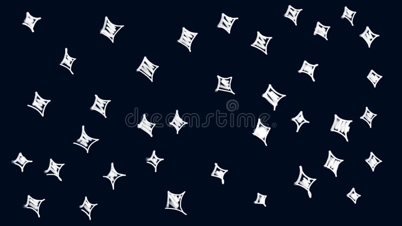 Animation du doodle 2d stars sur écran noir. illustration stock