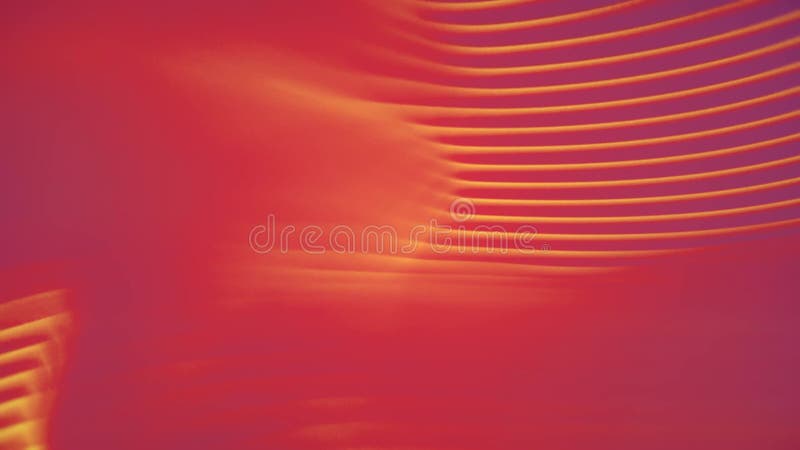Animation du mouvement ondulé des lignes jaunes sur fond rouge rendu 3d illustration stock