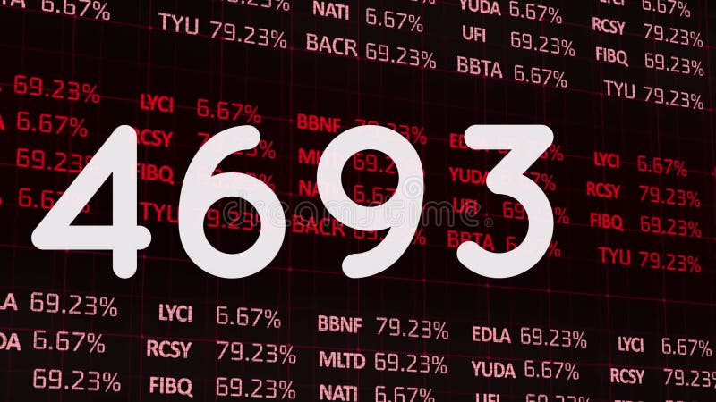 Animation du nombre croissant jusqu'à 1000 sur l'interface de traitement des données des partages financiers illustration stock