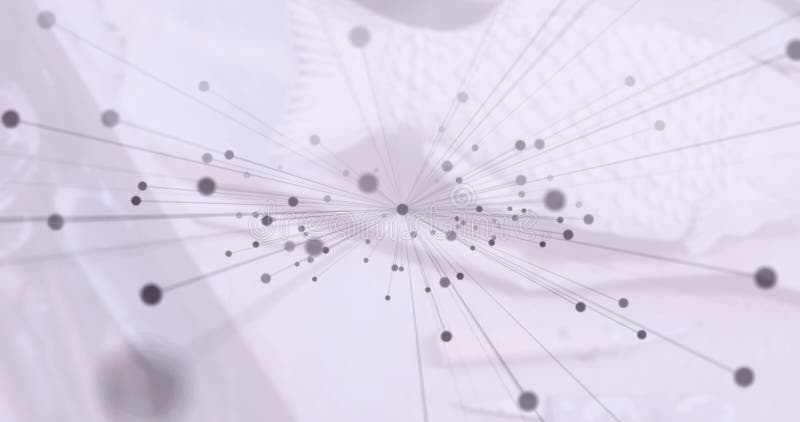 Animation du réseau de connexions avec des taches noires sur le poisson illustration stock