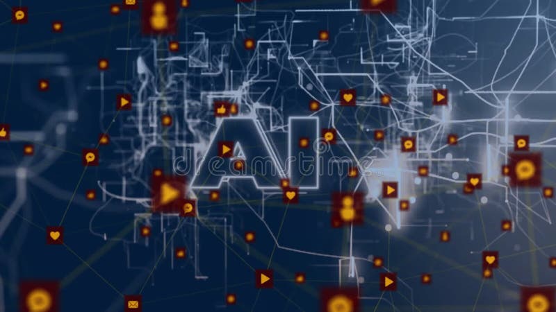 Animation du réseau de connexions et du texte illustration de vecteur
