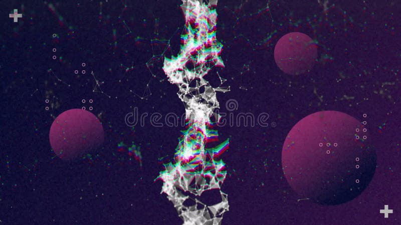 Animation du réseau de connexions sur les sphères illustration stock