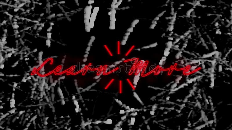 Animation du texte du néon rouge en savoir plus sur la texture de l'herbe monochrome illustration stock