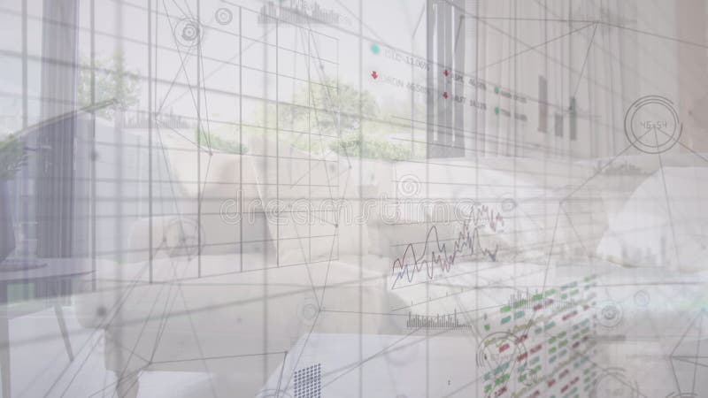 Animation du traitement des données financières sur plate illustration libre de droits