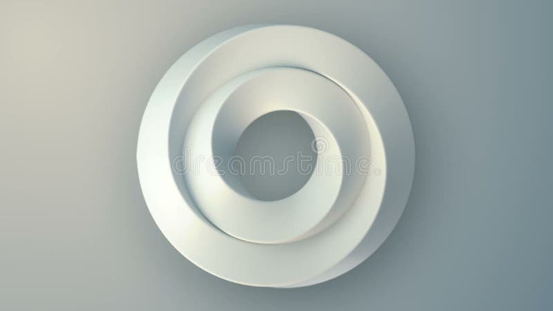 Animation en boucle transparente numérique d'un disque dur à rendu 3d de forme blanche torsadée illustration libre de droits