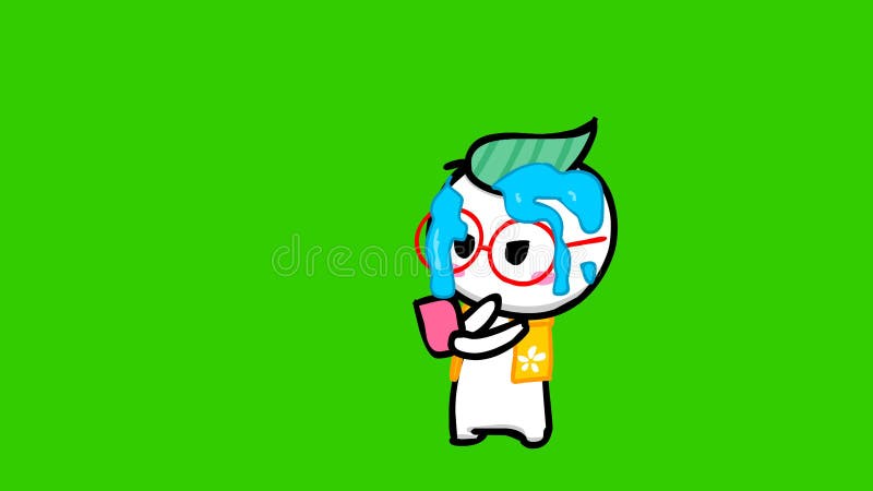Animation en colère sur écran vert illustration stock