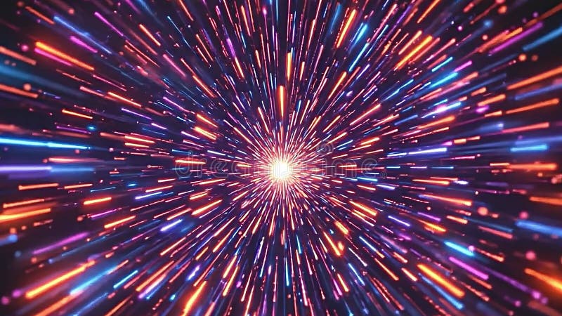 Animation of explosive neon firework sparks that form intricate mandala patterns, vibrant colors illuminating the Generative AI royalty free illustration
