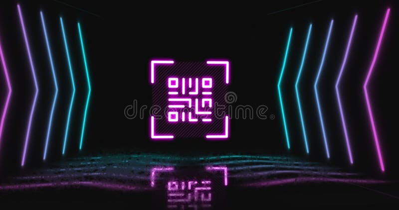 Animation of flickering white QR code stock illustration