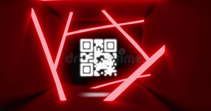 Animation of flickering white QR code vector illustration