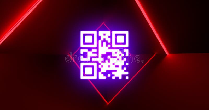 Animation of flickering white QR code vector illustration