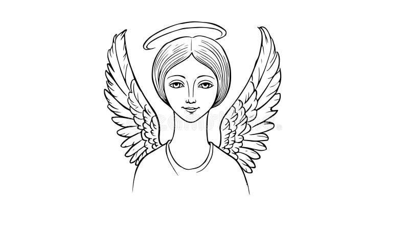 Animation forme un croquis d'une icône d'ange illustration stock