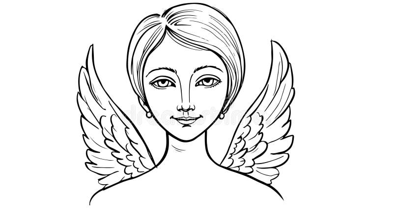 Animation forme un croquis d'une icône d'ange illustration stock