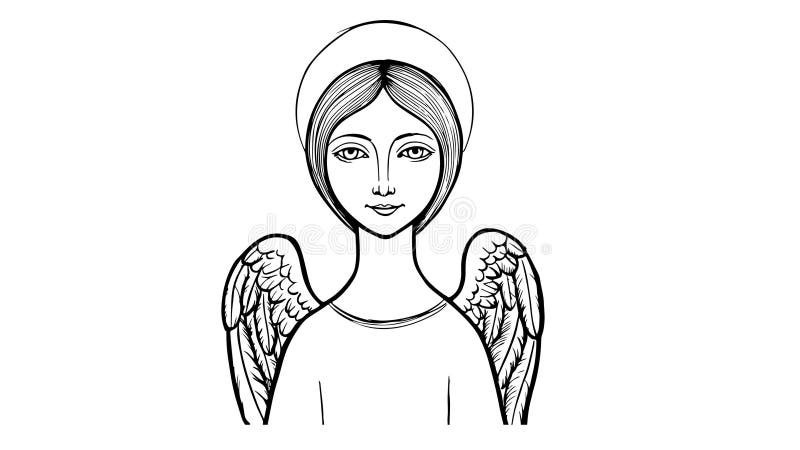 Animation forme un croquis d'une icône d'ange illustration libre de droits