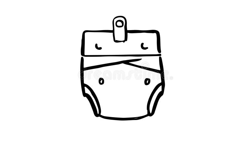 Animation forme un croquis d'une icône de couche bébé illustration de vecteur