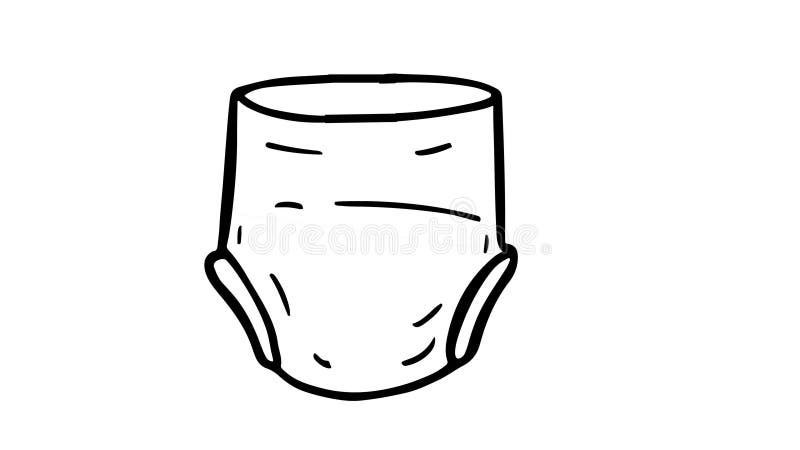 Animation forme un croquis d'une icône de couche bébé illustration de vecteur