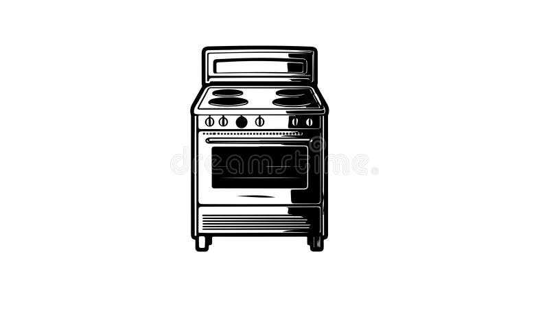 Animation forme un croquis d'une icône de cuisinière illustration stock