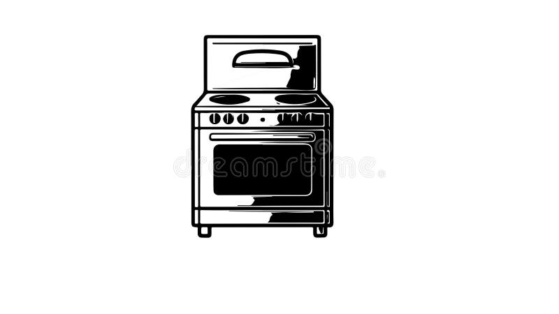 Animation forme un croquis d'une icône de cuisinière illustration libre de droits