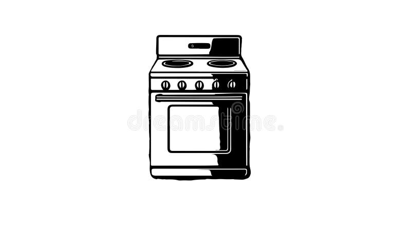 Animation forme un croquis d'une icône de cuisinière illustration stock