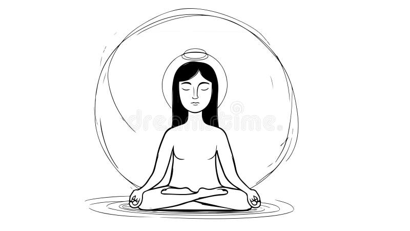 Animation forme un croquis d'une icône de méditation illustration de vecteur