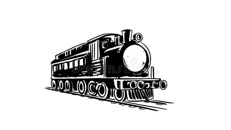 Animation forme un croquis d'une icône de train illustration stock