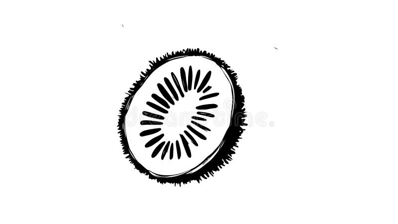 Animation forme un croquis d'une icône kiwi fruit illustration de vecteur