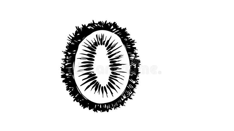 Animation forme un croquis d'une icône kiwi fruit illustration stock