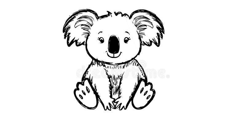 Animation forme un croquis d'une icône koala illustration libre de droits