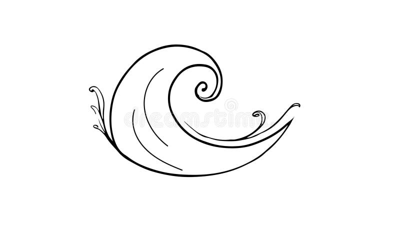 Animation forme un croquis d'une icône d'onde illustration de vecteur