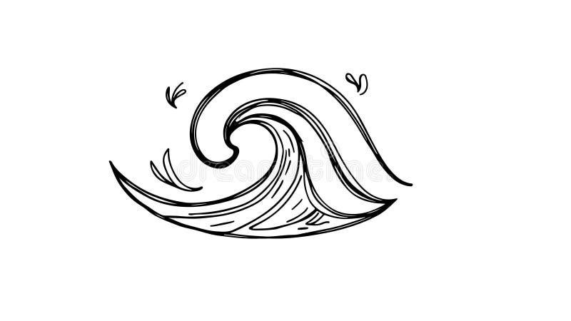 Animation forme un croquis d'une icône d'onde illustration libre de droits