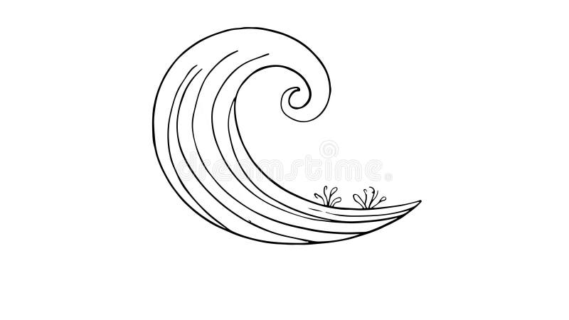Animation forme un croquis d'une icône d'onde illustration stock