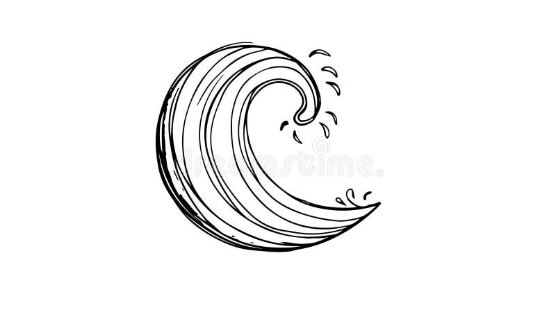 Animation forme un croquis d'une icône d'onde illustration stock