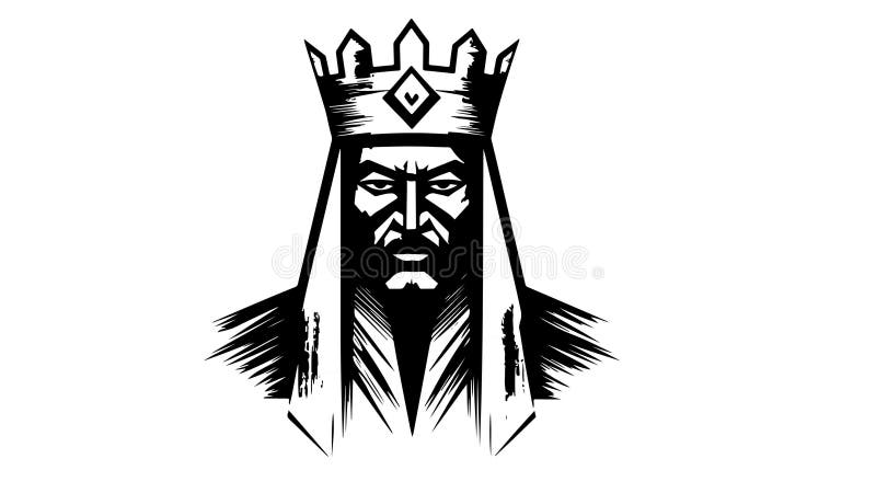 Animation forme un croquis de l'icône du roi illustration stock