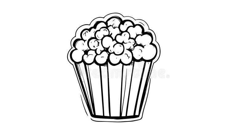 Animation forme un croquis de l'icône pop corn illustration libre de droits