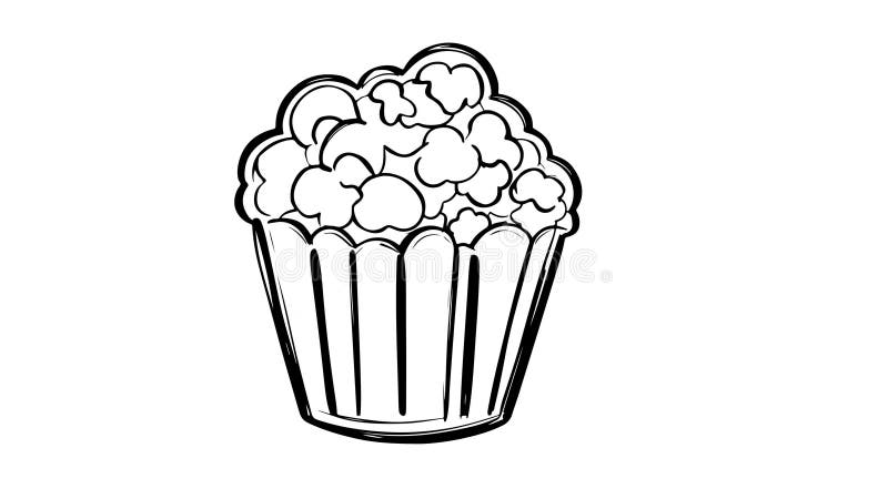 Animation forme un croquis de l'icône pop corn illustration libre de droits