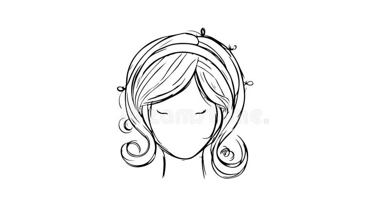 Animation forme une esquisse d'une icône de perruque illustration stock